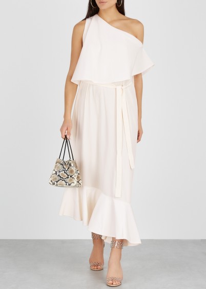 STELLA MCCARTNEY One-shoulder silk crepe de chine dress ~ feminine event wear