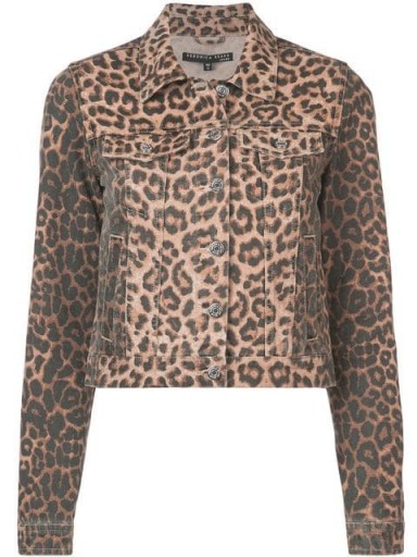 VERONICA BEARD leopard print denim jacket in brown