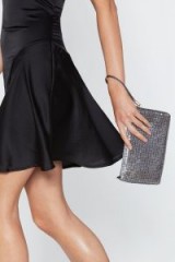 NASTY GAL WANT Along the Right Shines Chainmail Bag in Grey – glamorous party accessory