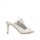 KURT GEIGER LONDON BAXTER White Leather Backless Mules in bone