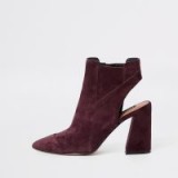 River Island Burgundy suede open back shoe boots | rich winter colours