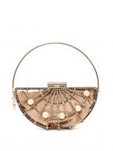 ROSANTICA BY MICHELA PANERO Jodi crystal cage bag ~ beige velvet embellished bags