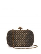 BOTTEGA VENETA Knot metallic-gold clutch ~ luxe event bags