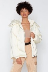 NASTY GAL Layer It On Padded Coat in White