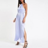 River Island Light blue trapeze maxi dress – long slinky party dresses