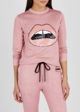 MARKUS LUPFER Mia pink embellished metallic-knit jumper