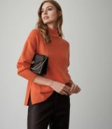 NAOMI ROLL NECK JUMPER PAPRIKA ~ classic high neck sweater