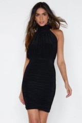 NASTY GAL Night Queen Mini Dress in black – ruched blackless lbd