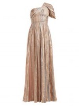 PETER PILOTTO One-shoulder pink and silver silk-blend lamé gown ~ metallic event wear