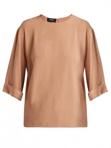 ROCHAS Onitha brown satin top