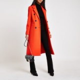 River Island Red double breasted longline coat – bright & smart