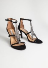 & other stories Rhinestone Fringe Stiletto Pumps / diamante party shoes