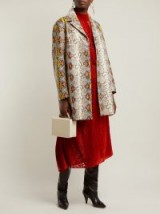 ROCHAS Single-breasted python-effect leather coat ~ luxe statement coats