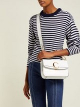 CHLOÉ The Chloe crocodile-effect white leather shoulder bag