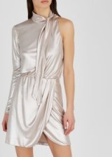 VERSACE COLLECTION Pearl metallic one sleeve jersey dress ~ luxe partywear