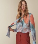 REISS ASTA FEATHER PRINTED BLOUSE ~ beautiful prints