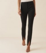 REISS AYN SPLIT FRONT TAILORED TROUSERS BLACK ~ slit hemmed pants