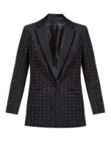 KOCHÉ Bead-embellished cotton-blend blazer in black ~ beaded jackets