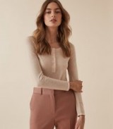 REISS BELLA GRANDAD JUMPER PALE PINK ~ wardrobe essential