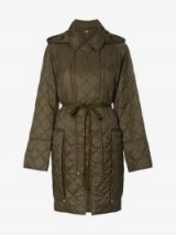 Burberry Quilted Hooded Oversized Pocket Coat in green ~ casual and stylish