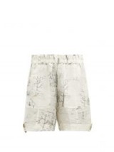 GANNI Cedar illustration-print shorts ~ printed hand-drawn illustrations