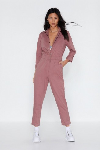 NASTY GAL Complete Look Boilersuit in Rose – pink crop leg boilersuits