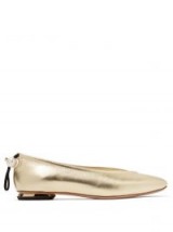 NICHOLAS KIRKWOOD Delfi pearl-toggle gold-leather ballet flats ~ metallic ballerinas