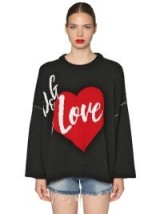 DOLCE & GABBANA OVERSIZE INTARSIA CASHMERE BLEND HEART PATTERN SWEATER – designer logo/slogan knitwear