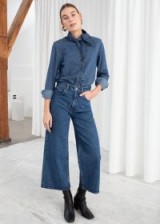 & other stories High Rise Culotte Jeans in mid blue | cropped denim