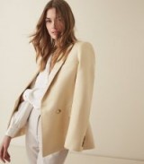 REISS OLIVIA SATIN TWILL TAILORED BLAZER LEMON ~ pale-yellow jackets