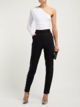 ALEXANDRE VAUTHIER One-shoulder ribbed bodysuit in white ~ effortless glamour