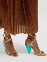 GIANVITO ROSSI Palace 105 cone-heel metallic-leather sandals in gold ~ luxe strappy heels