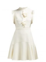 GIAMBATTISTA VALLI Ruffled crepe dress in ivory ~ feminine fit and flare