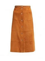 MIU MIU Studded tan-brown suede skirt ~ 70s style A-line skirts