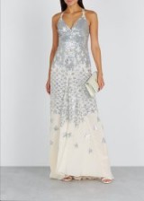 TEMPERLEY Starlet sequinned chiffon gown in blush and silver ~ feminine event wear