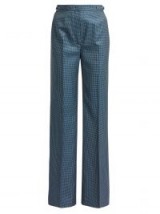 GABRIELA HEARST Vesta blue high-rise checked wool-blend trousers