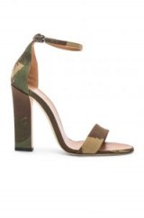 VICTORIA BECKHAM Anna Camouflage Print Sandal in khaki-brown