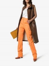 Aleksandre Akhalkatsishvili Crystal Drop High-Waisted Orange Cotton Trousers