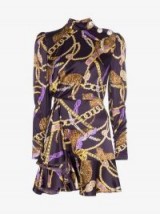 Alessandra Rich Printed Silk Mini Dress ~ 80s chain prints