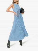 Beaufille Delaunay Lace Insert Dress in Blue ~ chic pleats