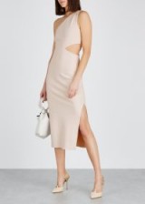 BEC & BRIDGE Lessandra taupe one-shoulder dress ~ evening glamour