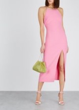 BEC & BRIDGE Margaux pink stretch-cady midi dress ~ effortless party glamour