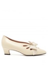 GUCCI Berith bow leather pumps ~ cream vintage style shoes