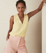 REISS BRUNA V-NECK TOP LEMON ~ wardrobe staple