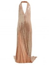 ASHISH Chandra halterneck sequinned dress ~ thigh-high split gowns ~ glamorous event wear