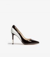 KAREN MILLEN Colourblock Stiletto Pumps ~ patent courts ~ monochrome court shoes