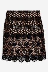 TOPSHOP Daisy Lace Mini Skirt in Black / floral skirts