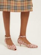 BURBERRY Dill logo-print leather pumps