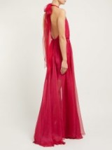 MARIA LUCIA HOHAN Eslem halterneck silk-mousseline dress ~ romantic pink gowns