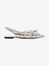 Jimmy Choo Annabell Slingback Mules in Metallic-Silver ~ luxe flats